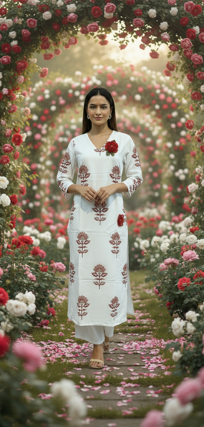 Designer Love Flower Kurti