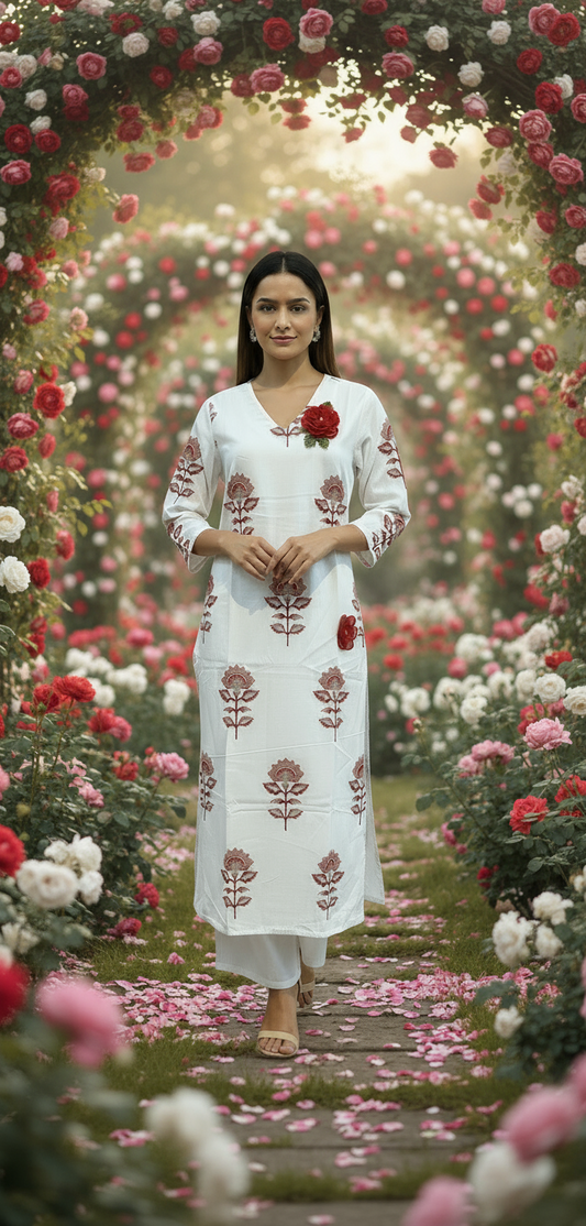 Designer Love Flower Kurti