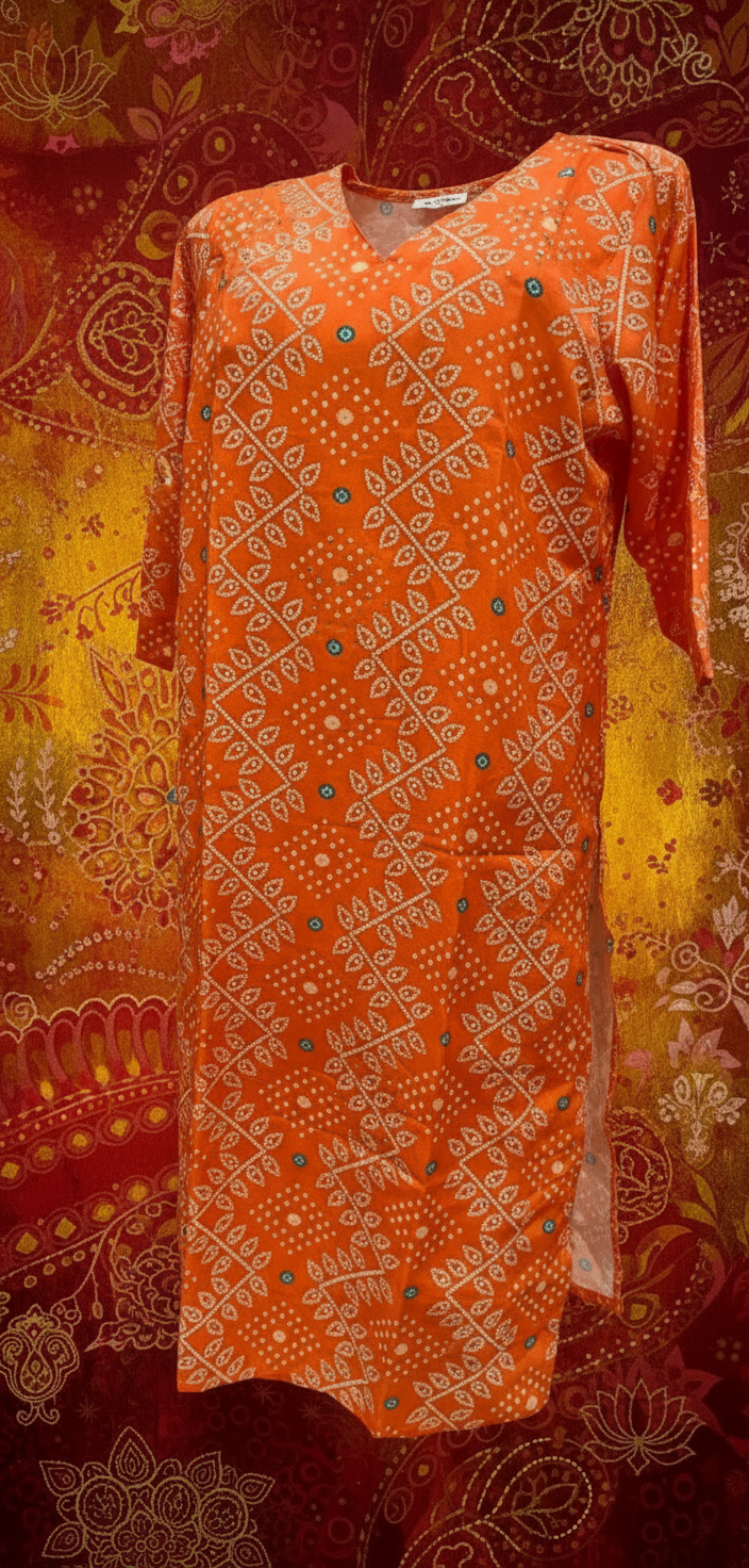 Beutiful Orange Kurti Designer